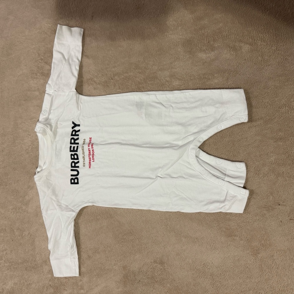 Burberry Classic White Baby Bodysuit